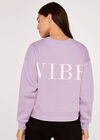 Good Vibe Slogan Sweatshirt, Lilac, large