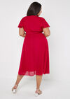 Curve Jacquard Chevron Wrap Robe Midi, Fuchsia, grand