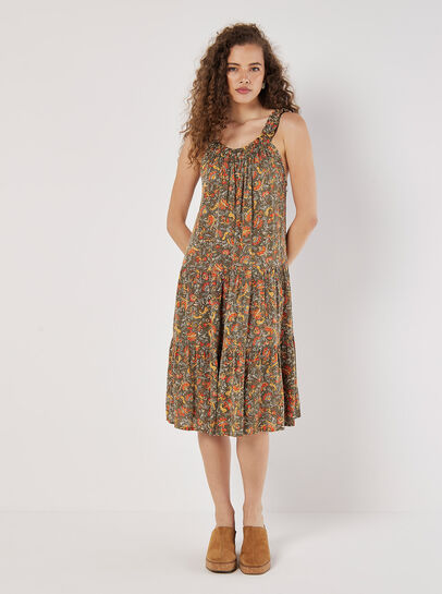 Paisley Floral Swing Mini Dress