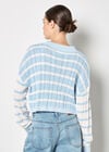 Contrast Stripe Cropped Jumper, Sky Blue, large