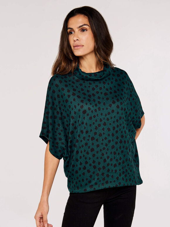 Dot Batwing Top, Green, large