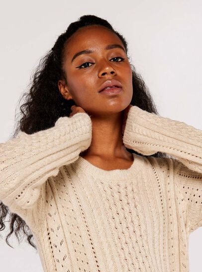 Pointelle Knitted Midi Dress