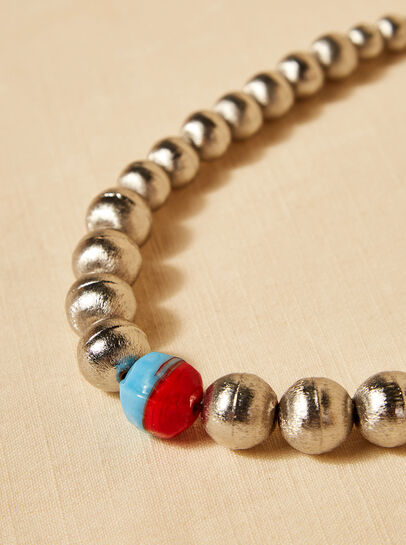 Chunky Silver Bead Necklace
