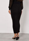 Ribbed Knit Maxi Skirt, Black, large