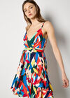 Colour Block Tiered Cami Mini Dress, Orange, large