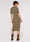 Stripe Knit Midi Dress, Khaki, large