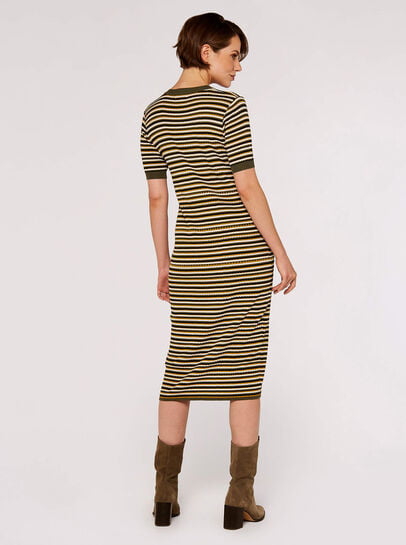 Multi Stripe Knitted Midi Dress