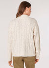 Chunky Knit Aran Cardigan, Cream, large