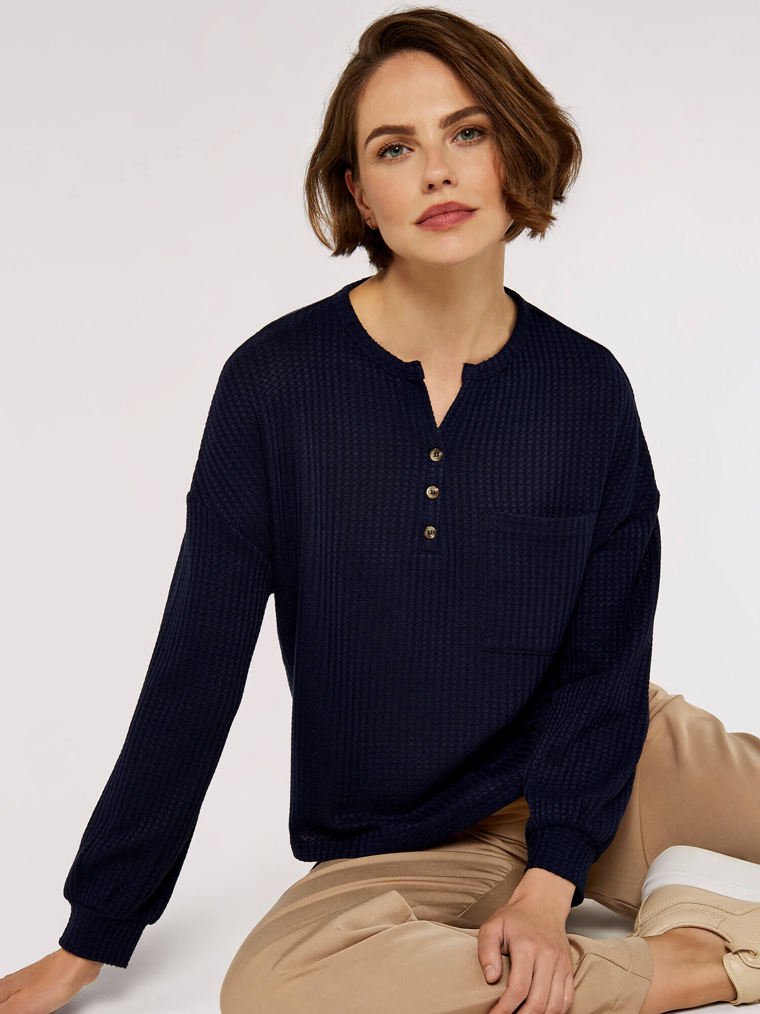 Navy boxy jumper discount