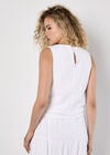 Double Layered Textured Cotton Top, White, large