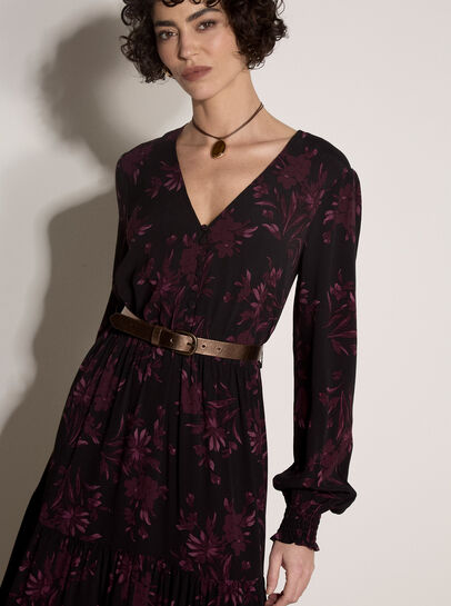 Floral Crepe Midi Dress