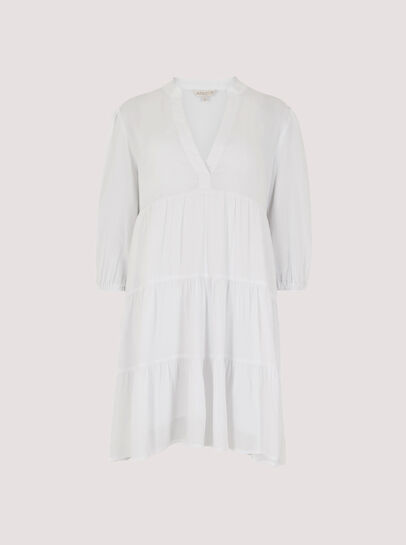 Herringbone Tiered Mini  Dress