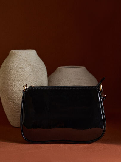 Patent Faux Leather Crossbody Bag