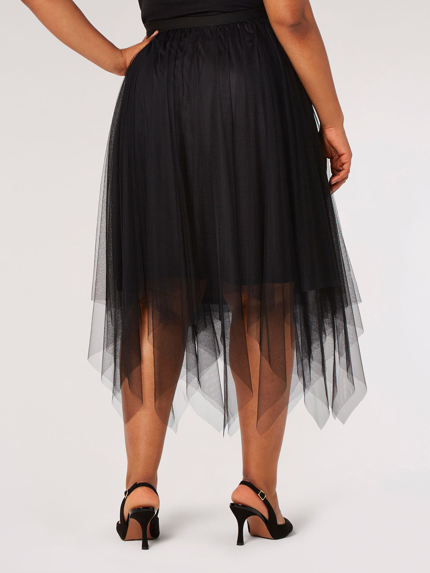 Curve Tulle Midi Tutu Skirt Apricot Clothing