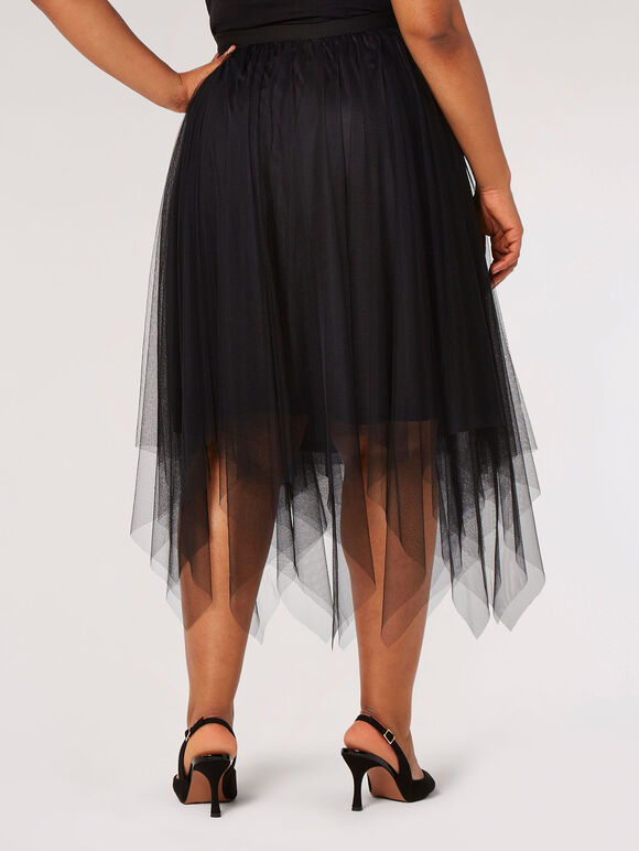 Curve Tulle Midi Tutu Skirt, Black, large