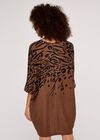 Leopard & Zebra Cocoon Dress, Rust, large