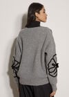 Floral Cornelli Embroidered Jumper, Grey, large