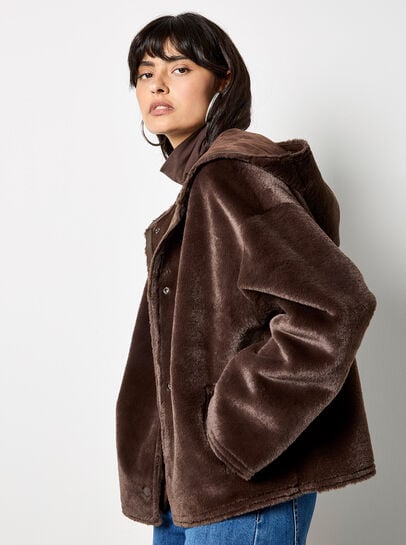 Reversible Faux Fur Suede Jacket