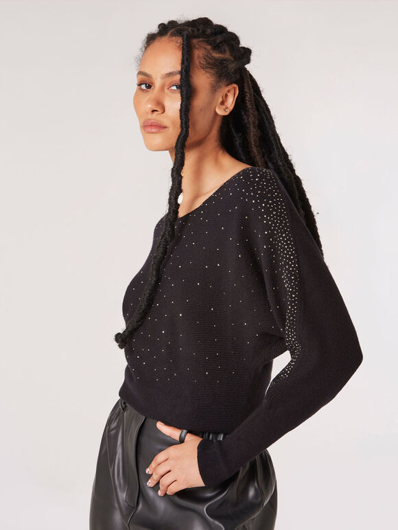 Batwing Sleeve Studded Jumper