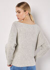 Boat Neck Batwing Jumper, Grey, large