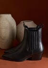 Short Heeled Pointed Boots, Black, large