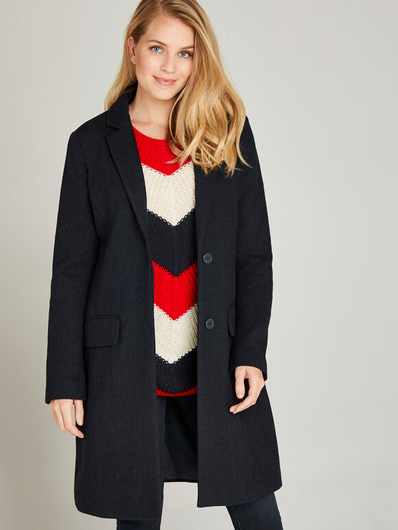 Navy Twill Coat, Navy, large
