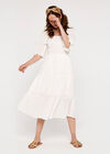 Dobby  Smock Midi  Dress, Cream, large