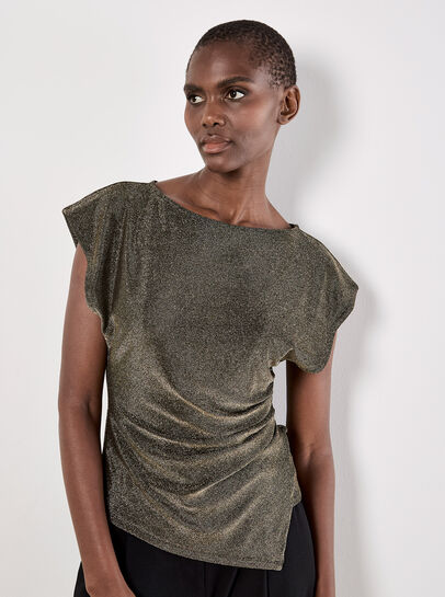 Sparkle Side Ruched Jersey Top