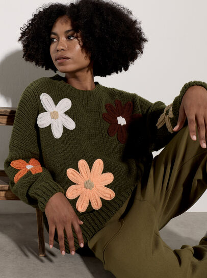 Embroidered Flower Jumper