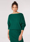 Ribbed Knit Reversible Cardigan Top, Green, large