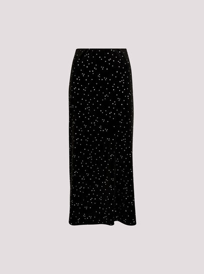 Star Velvet Midi Skirt