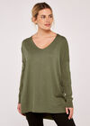 Soft V-Neck Jumper, Green, large