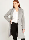 Grey Brushed Wool Blend Coat, Grey, large
