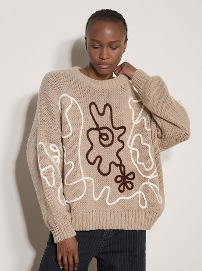 Oversized Cornelli Embroidered Jumper