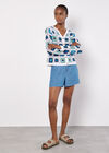 Lightweight Denim Shorts, Blue, large