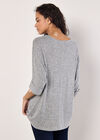 Soft Touch Batwing Top, Silver, large