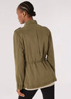 Utility-Jacke mit Kordelzug an der Taille, Grün, Größe L