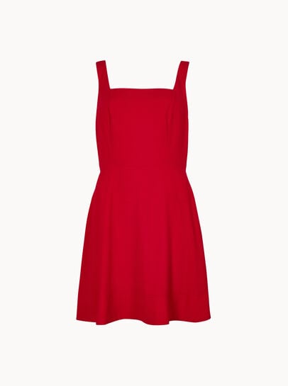 Crepe Fit And Flare Mini Dress
