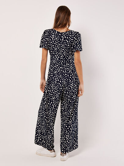 Painterly Dot Wide-Leg Jumpsuit