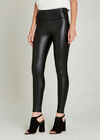 Black Wet Look Leggings, Black, large