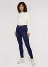 Mittelhohe skinny-jeans, marineblau, größe l