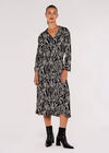 Zebra Print Shirt Dress, Cream, large