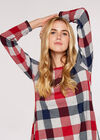 Checked Swing Dress, Red, large