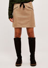 Suedette 2 Zip Pocket Panel Skirt, Stone, large