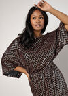 Curve Chevron Mirror Sequin Midi Dress, Brown, large