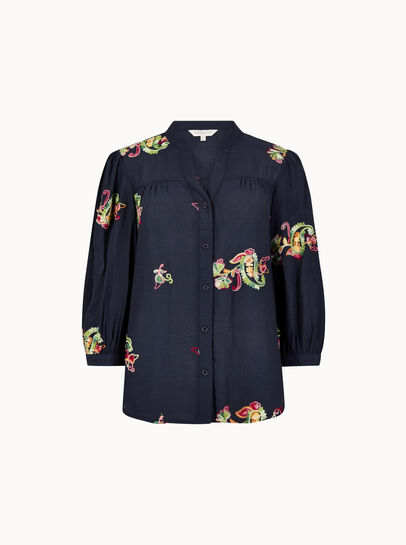 Floral Paisley Embroidered Blouse