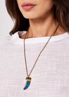 Tiger Tooth Style Necklace, Blue, large