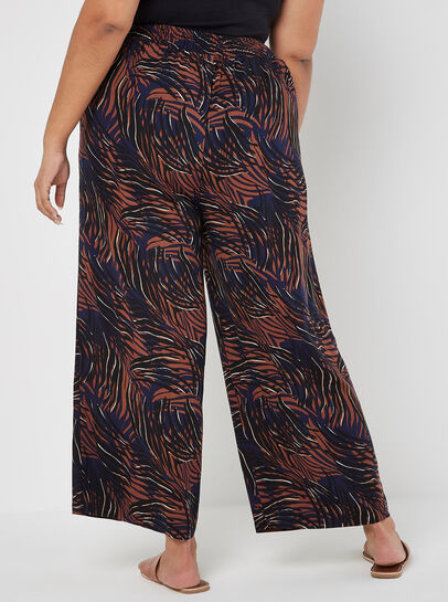Curve Abstract Swirl Wide Leg Trousers