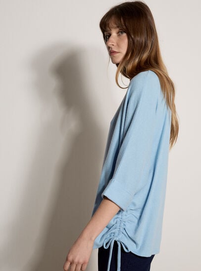 Soft Touch Drawstring Batwing Top