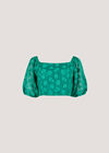 Daisy Mesh Cropped Top, Green, large
